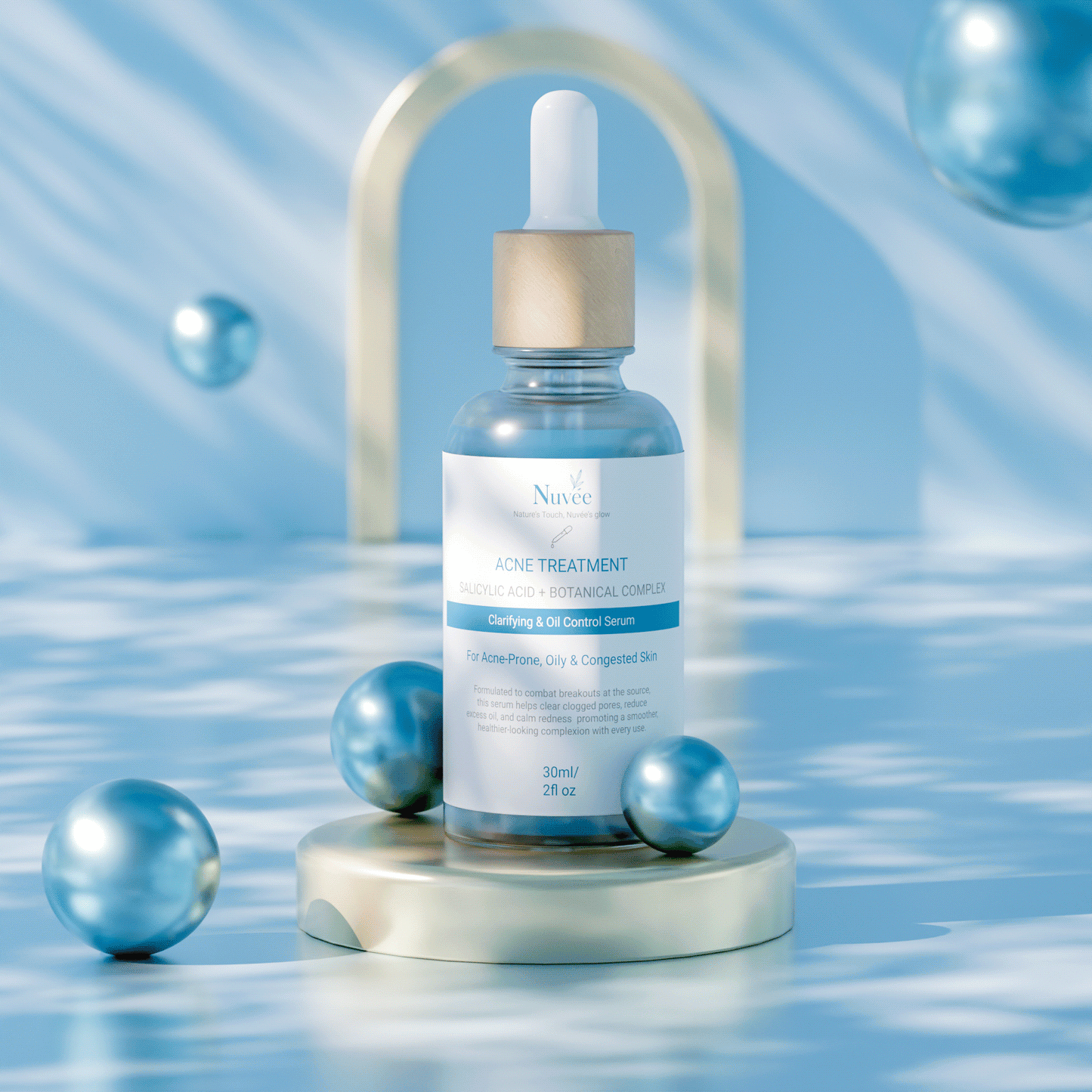 Nuvee Acne Treatment Serum – Clear Skin Formula with Salicylic Acid & Niacinamide