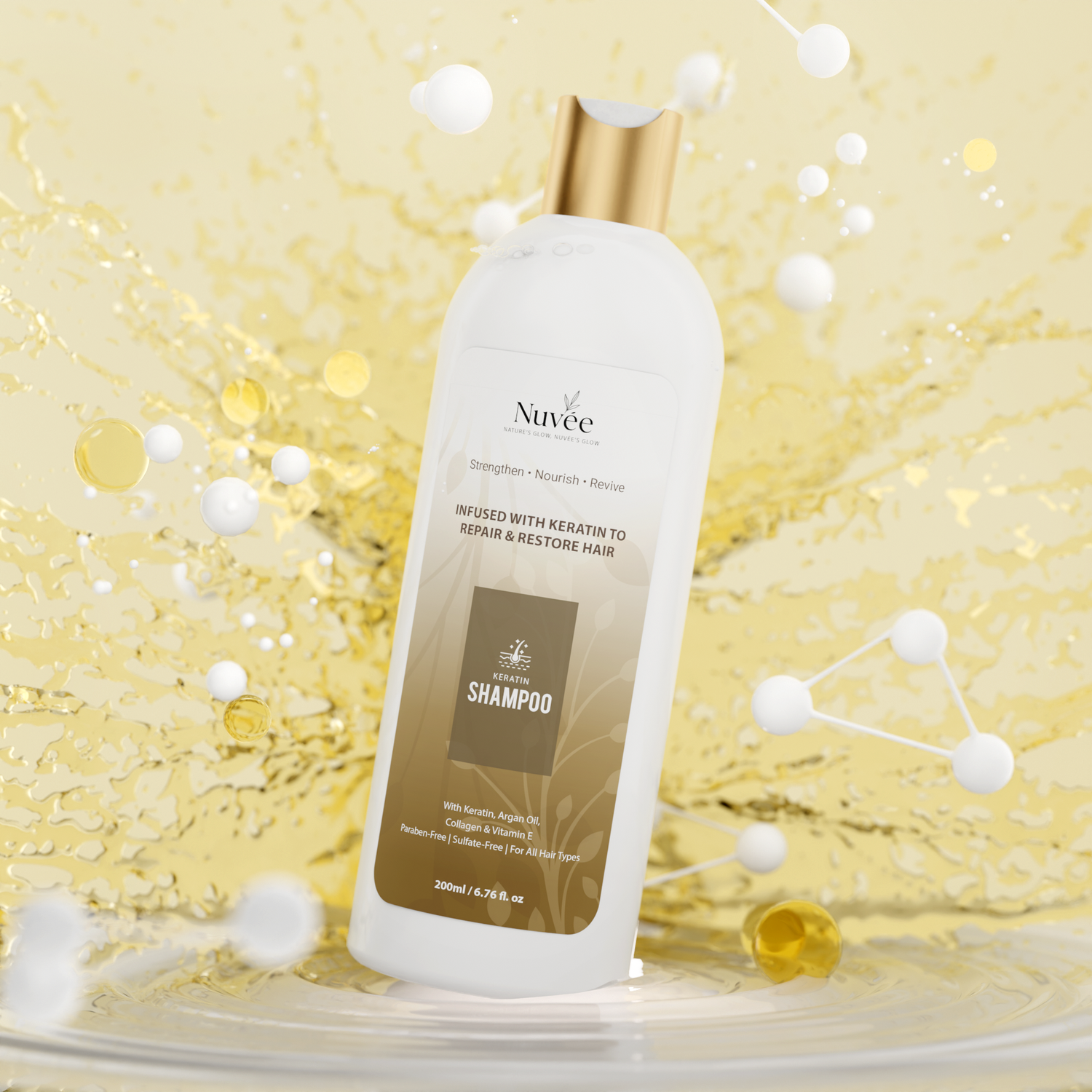 Nuvee Keratin Repair Shampoo bottle by Nuvée Skin Care